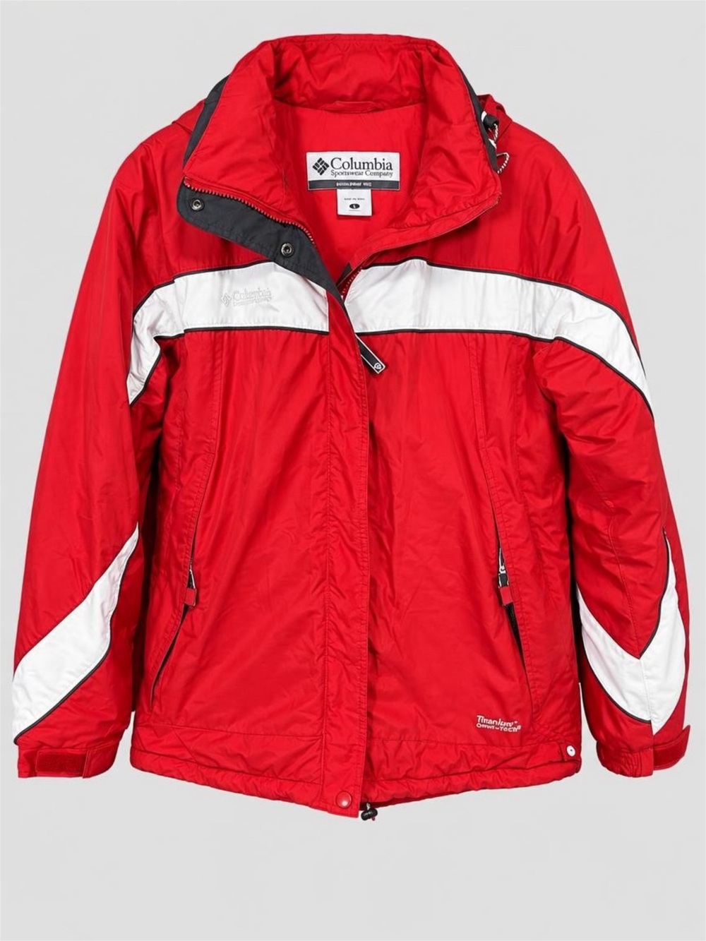 Columbia River Lodge Red Colorblock Ski Snow Jacket Women’s M